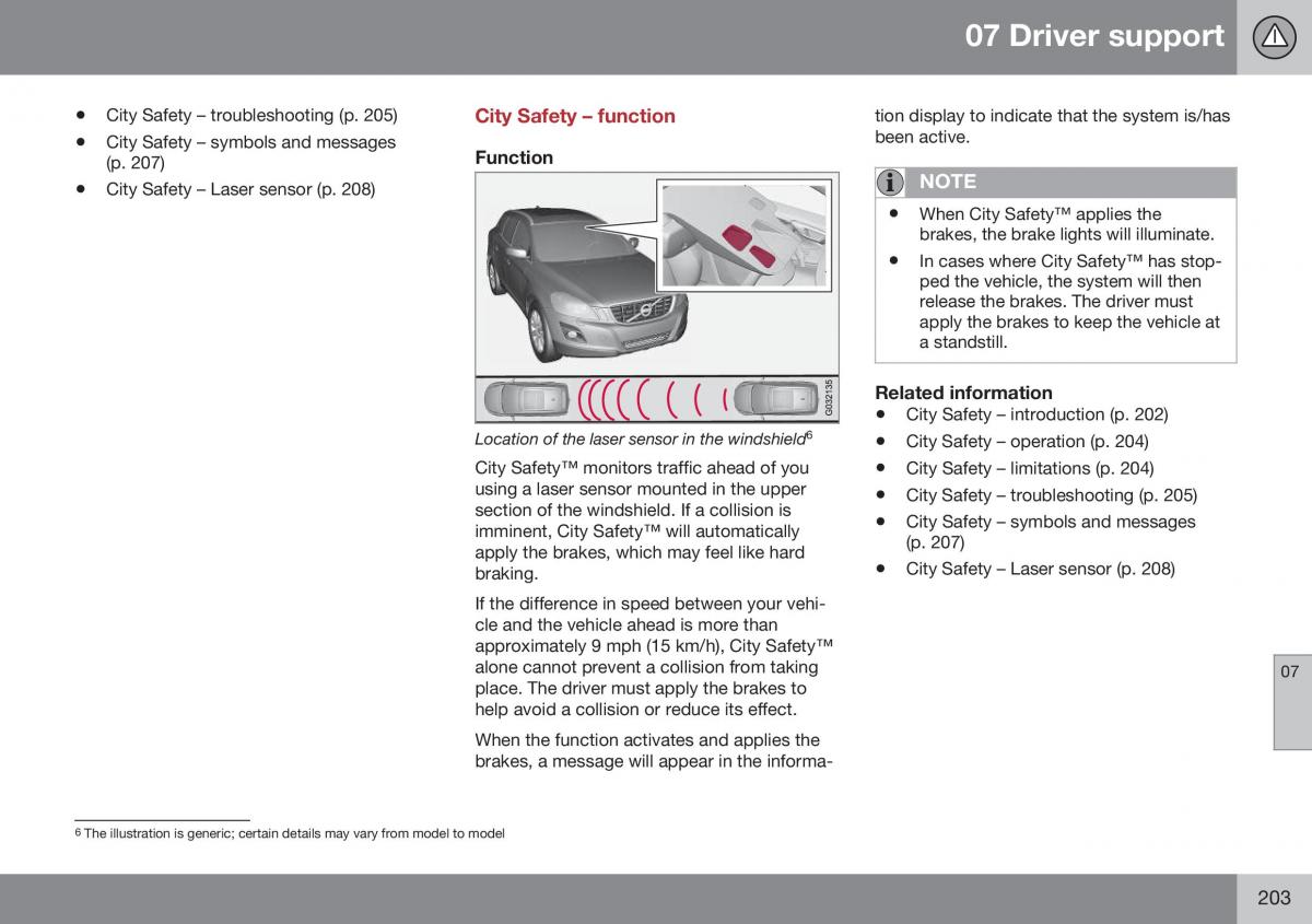 Volvo XC70 Cross Country II 2 owners manual / page 205