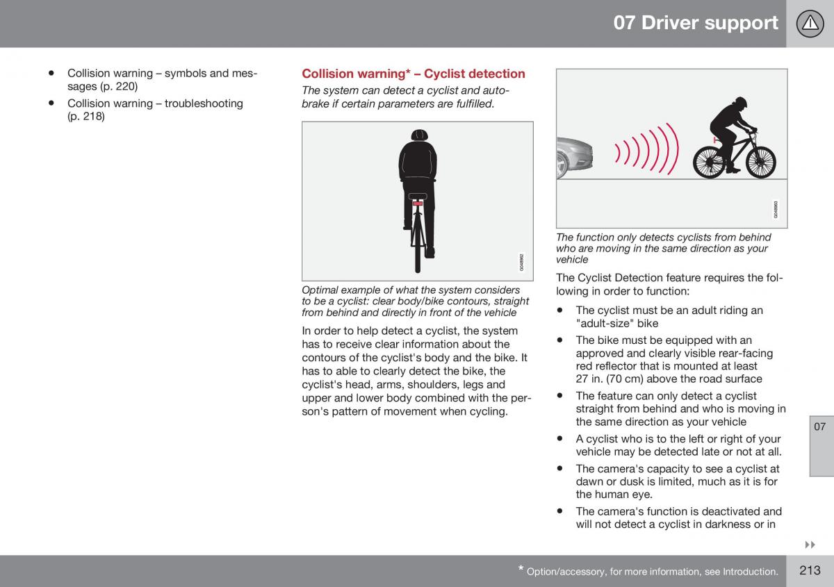 Volvo XC70 Cross Country II 2 owners manual / page 215