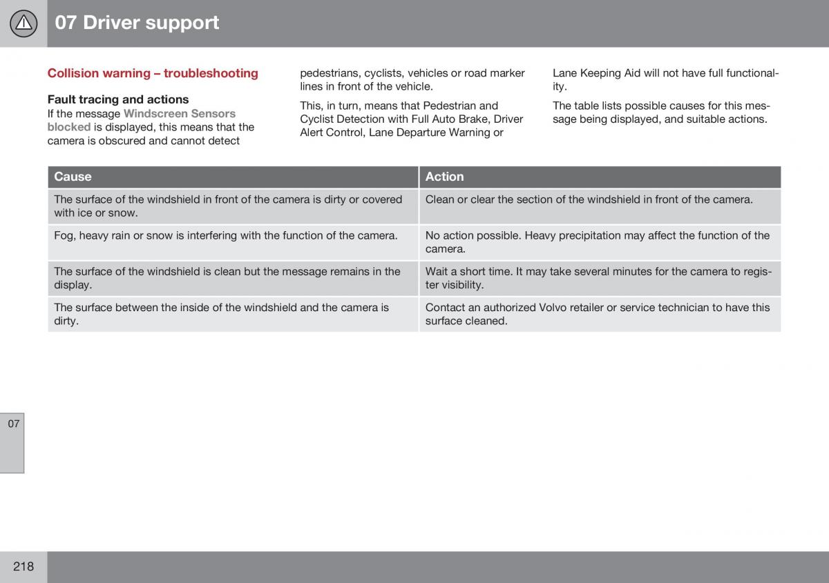 Volvo XC70 Cross Country II 2 owners manual / page 220