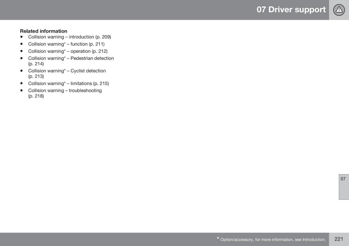 Volvo XC70 Cross Country II 2 owners manual / page 223