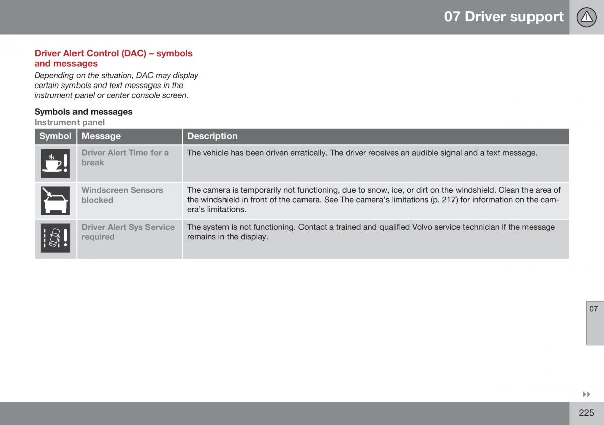 Volvo XC70 Cross Country II 2 owners manual / page 227