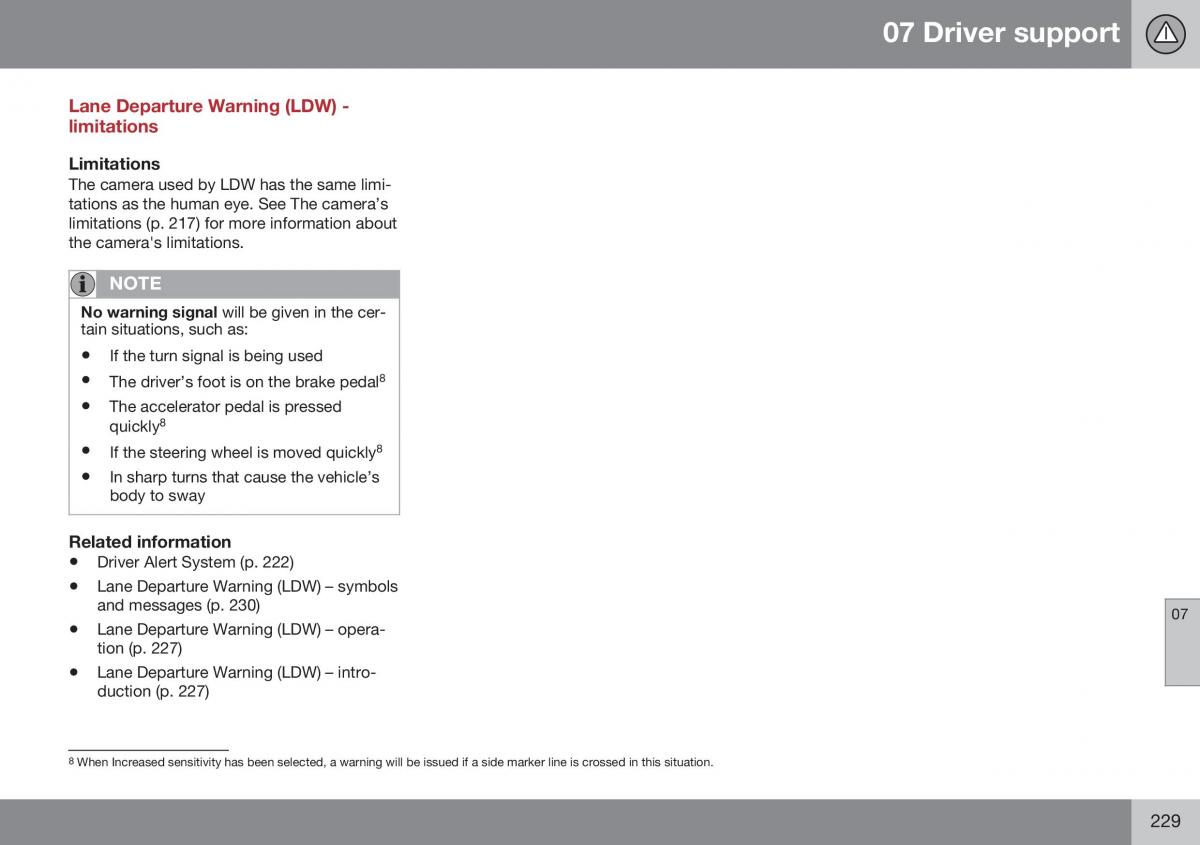 Volvo XC70 Cross Country II 2 owners manual / page 231