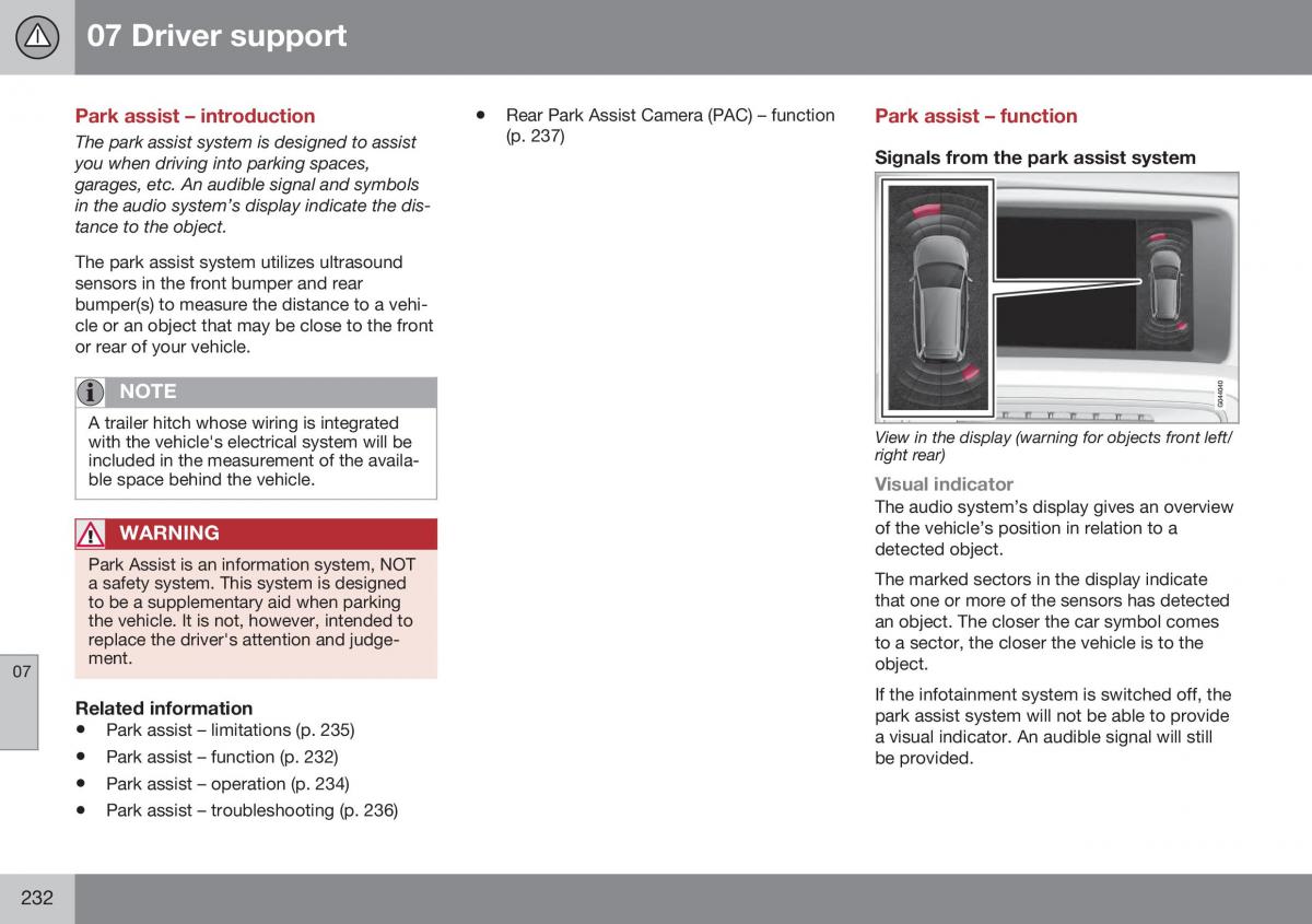 Volvo XC70 Cross Country II 2 owners manual / page 234