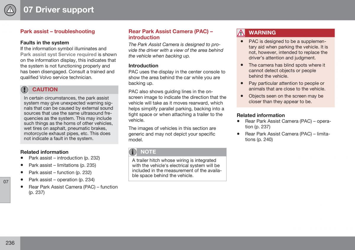 Volvo XC70 Cross Country II 2 owners manual / page 238