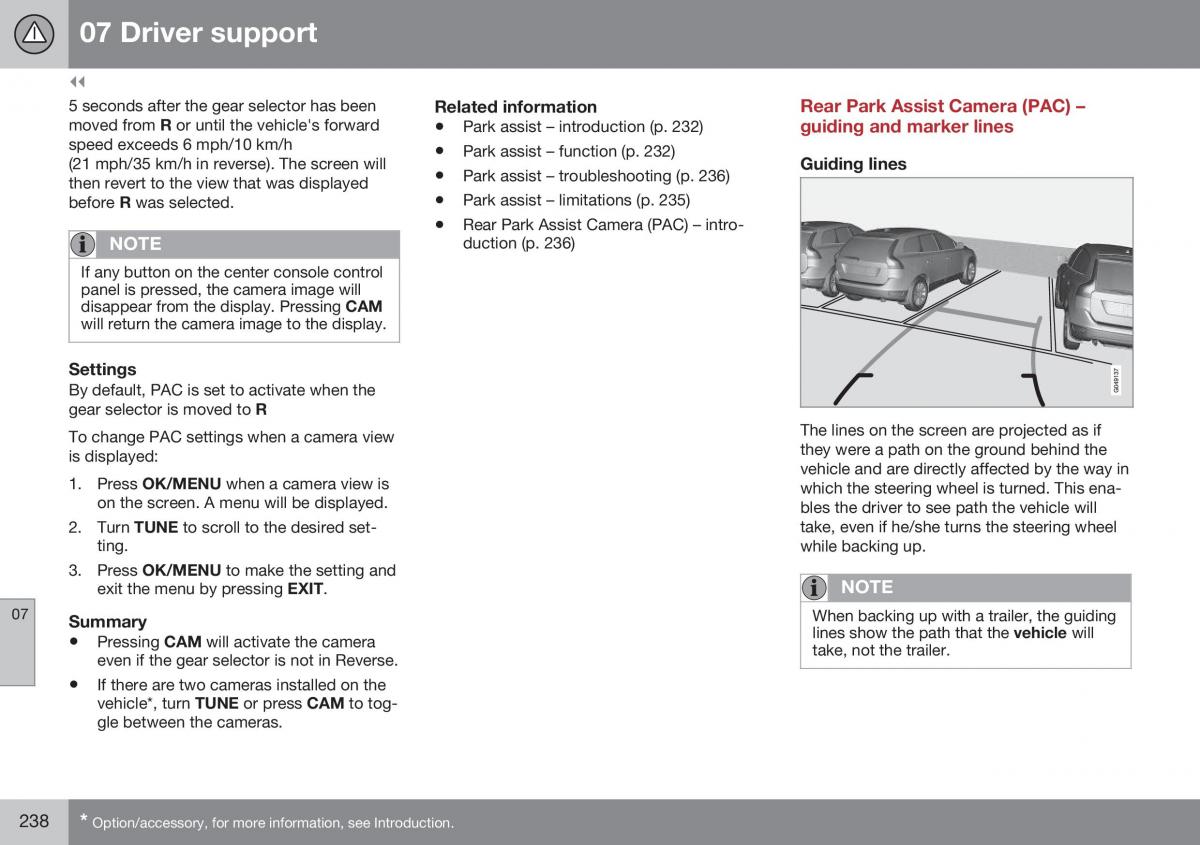 Volvo XC70 Cross Country II 2 owners manual / page 240