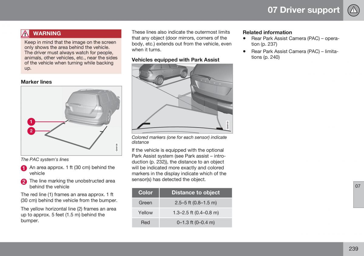 Volvo XC70 Cross Country II 2 owners manual / page 241