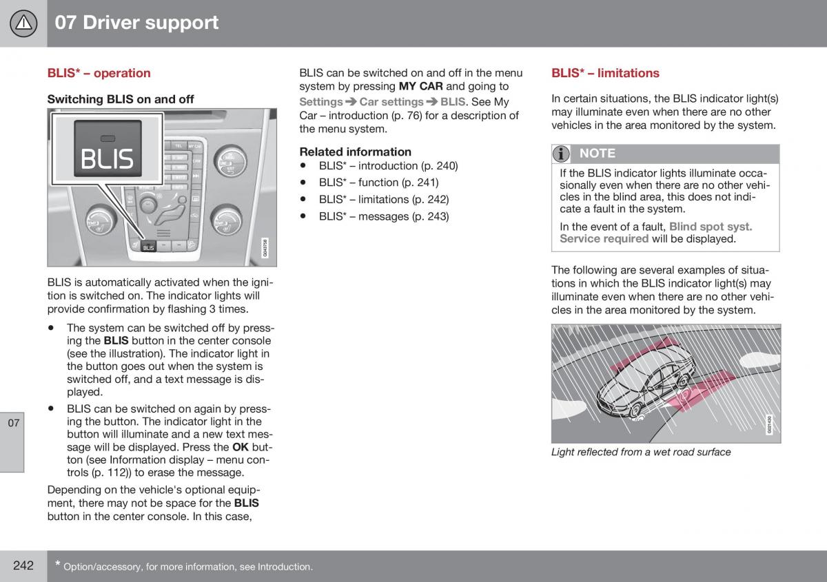 Volvo XC70 Cross Country II 2 owners manual / page 244