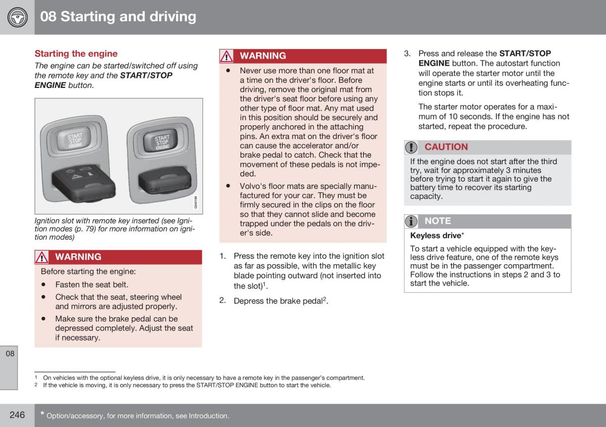 Volvo XC70 Cross Country II 2 owners manual / page 248