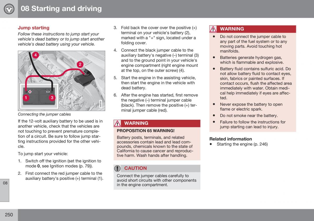 Volvo XC70 Cross Country II 2 owners manual / page 252