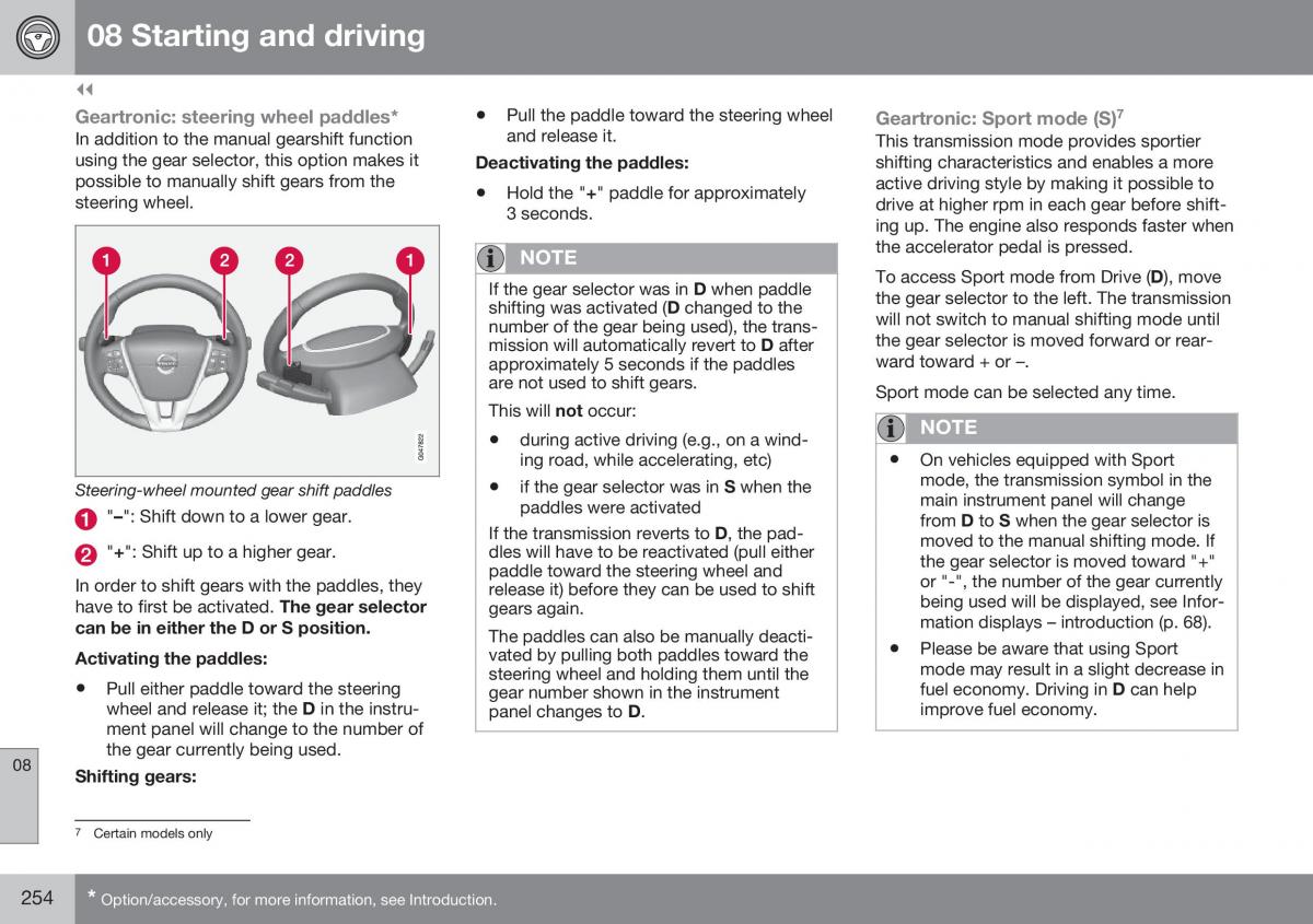 Volvo XC70 Cross Country II 2 owners manual / page 256