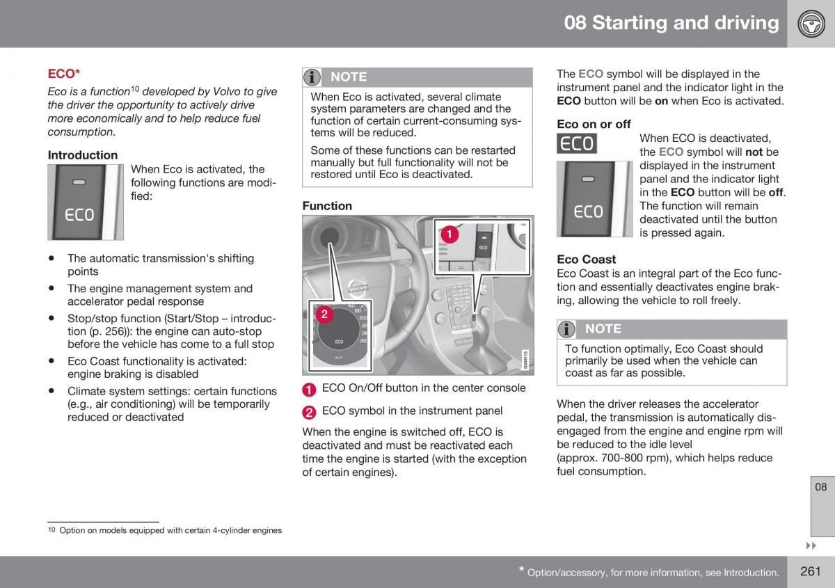 Volvo XC70 Cross Country II 2 owners manual / page 263