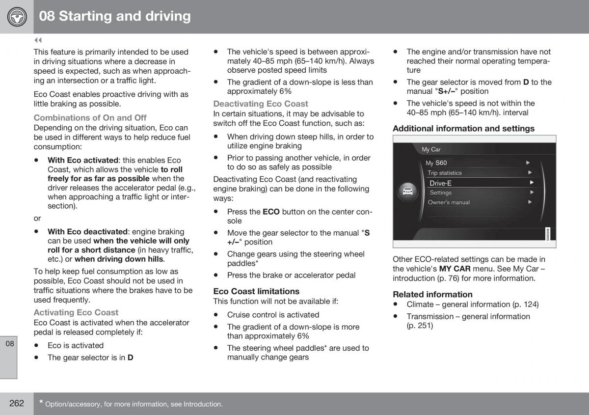 Volvo XC70 Cross Country II 2 owners manual / page 264