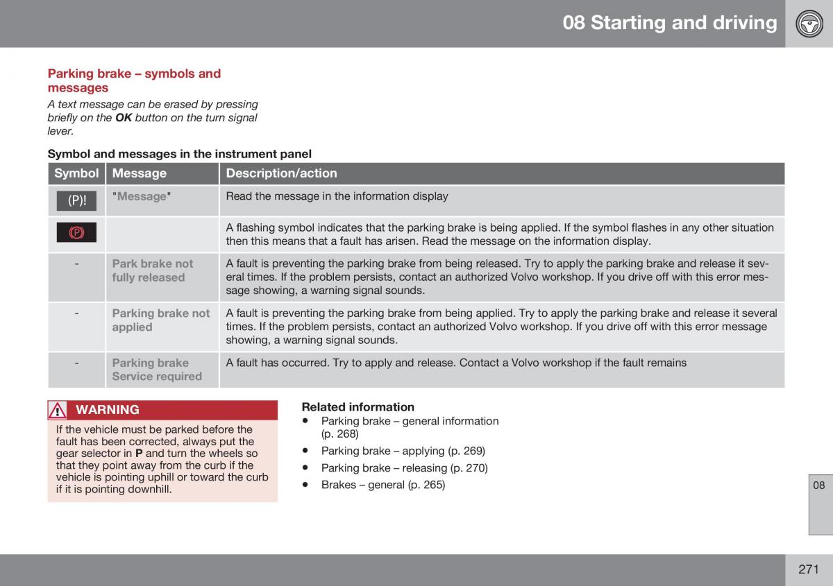 Volvo XC70 Cross Country II 2 owners manual / page 273