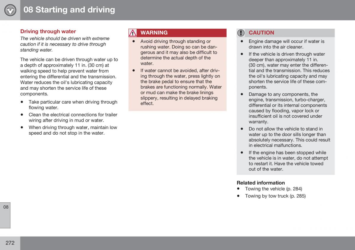 Volvo XC70 Cross Country II 2 owners manual / page 274