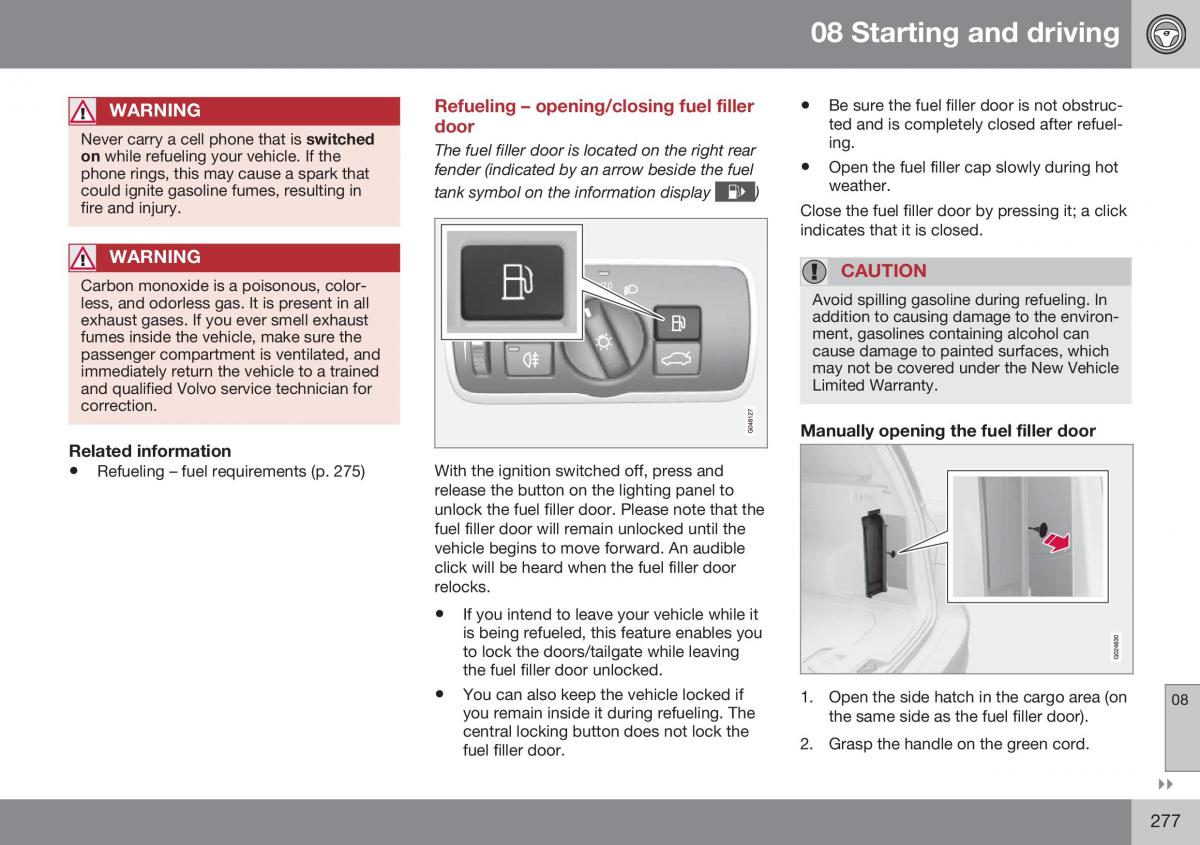 Volvo XC70 Cross Country II 2 owners manual / page 279