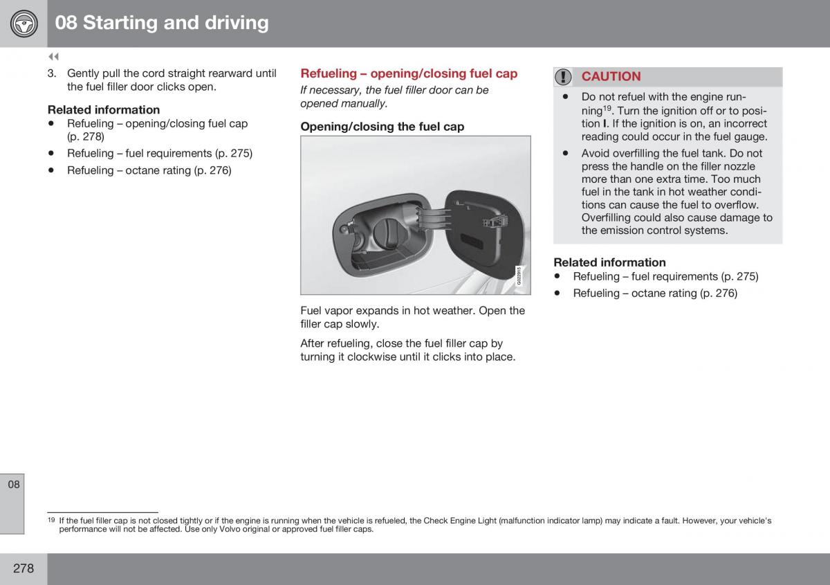 Volvo XC70 Cross Country II 2 owners manual / page 280