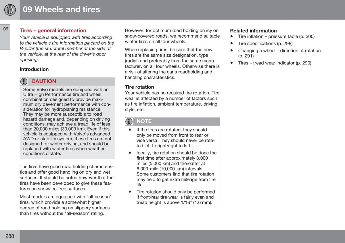 Volvo XC70 Cross Country II 2 owners manual / page 290