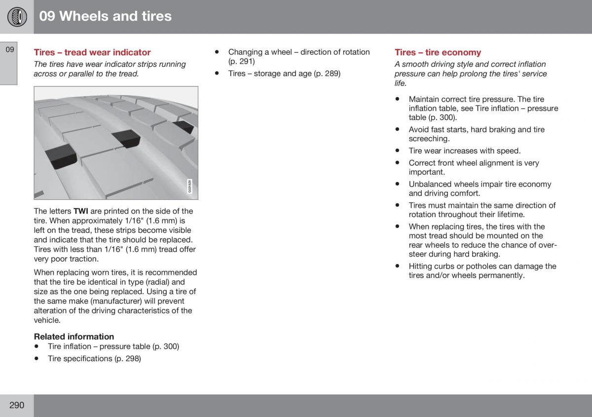 Volvo XC70 Cross Country II 2 owners manual / page 292