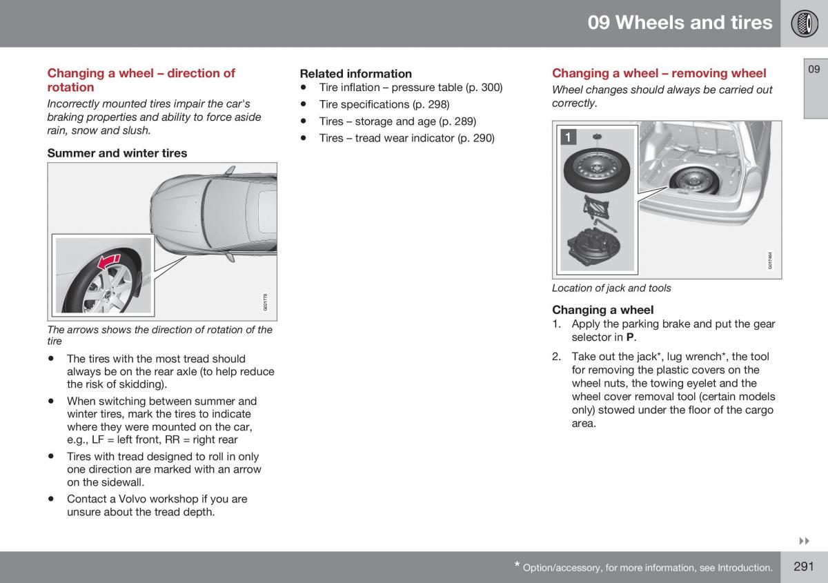 Volvo XC70 Cross Country II 2 owners manual / page 293