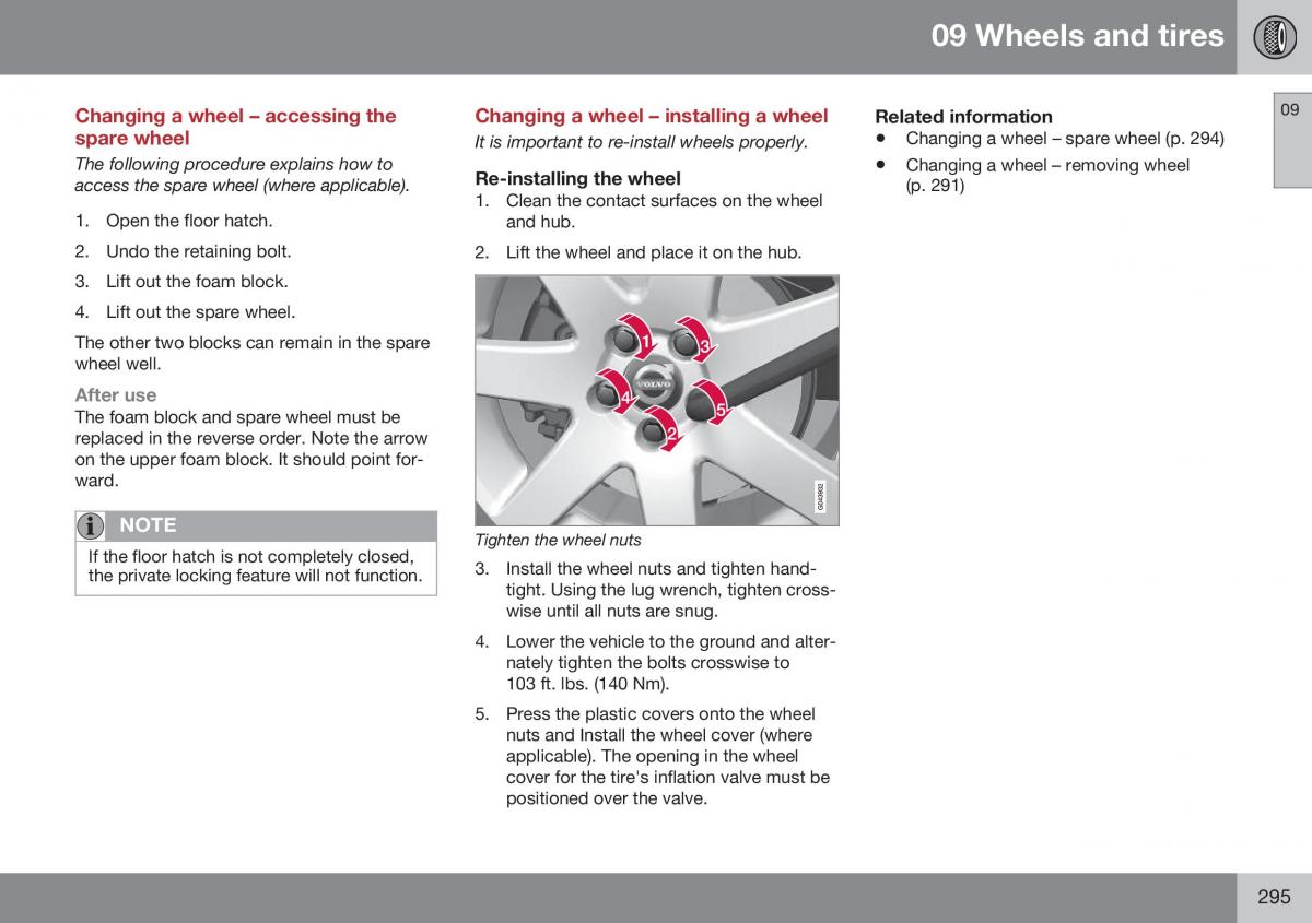 Volvo XC70 Cross Country II 2 owners manual / page 297