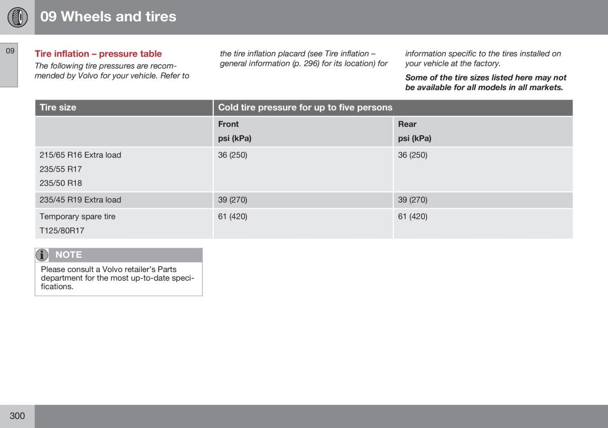 Volvo XC70 Cross Country II 2 owners manual / page 302