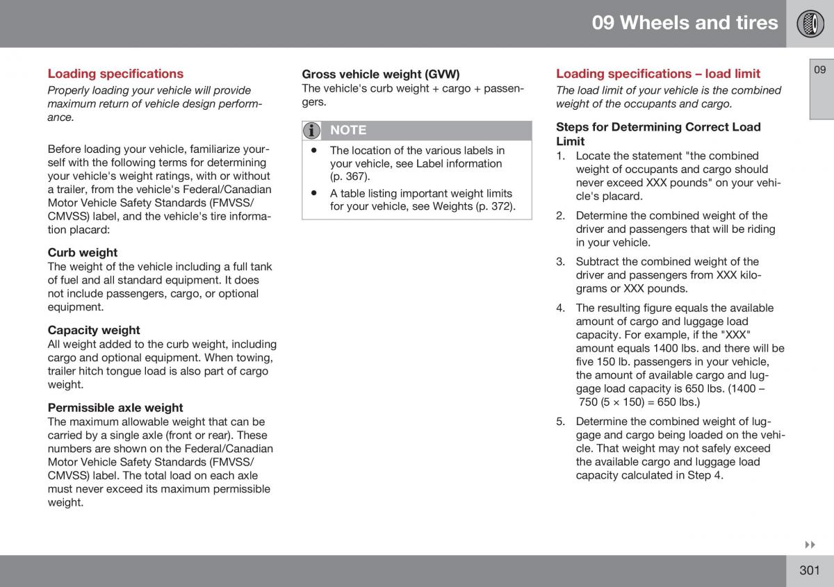 Volvo XC70 Cross Country II 2 owners manual / page 303