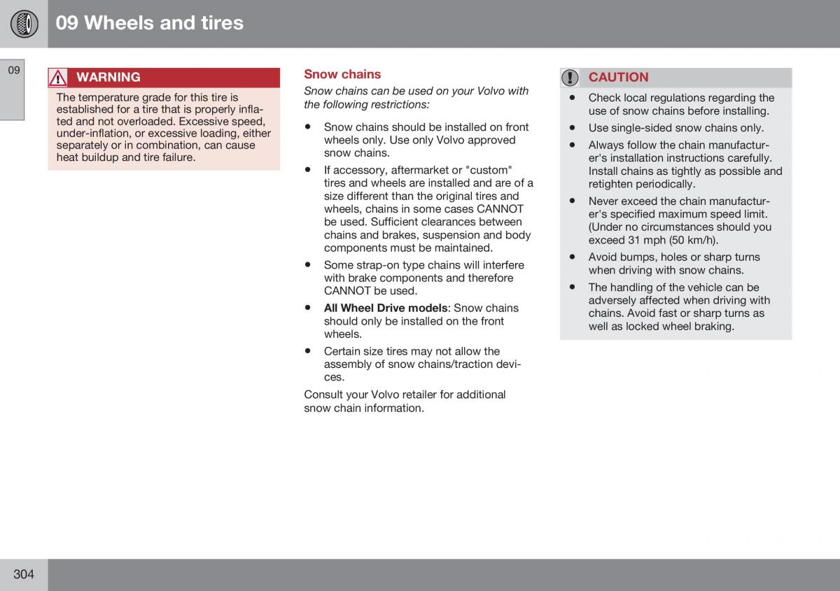 Volvo XC70 Cross Country II 2 owners manual / page 306