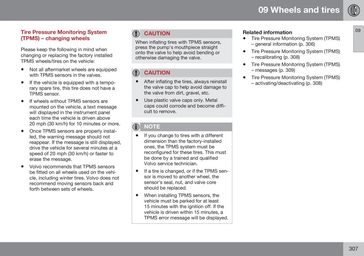 Volvo XC70 Cross Country II 2 owners manual / page 309