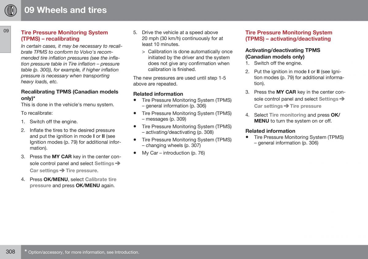 Volvo XC70 Cross Country II 2 owners manual / page 310