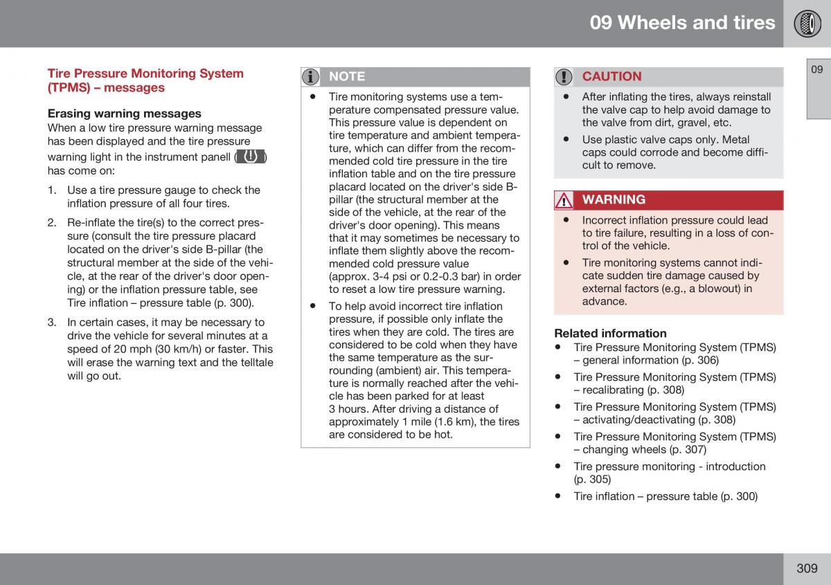 Volvo XC70 Cross Country II 2 owners manual / page 311