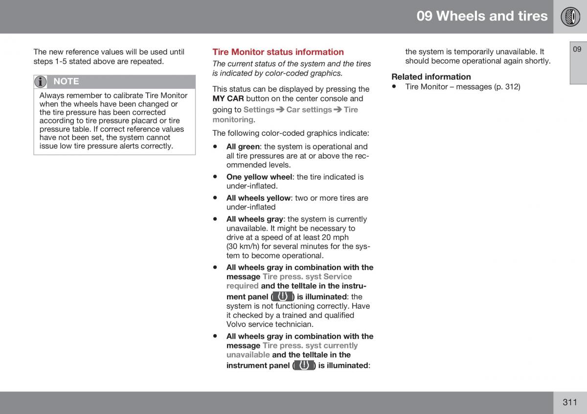 Volvo XC70 Cross Country II 2 owners manual / page 313