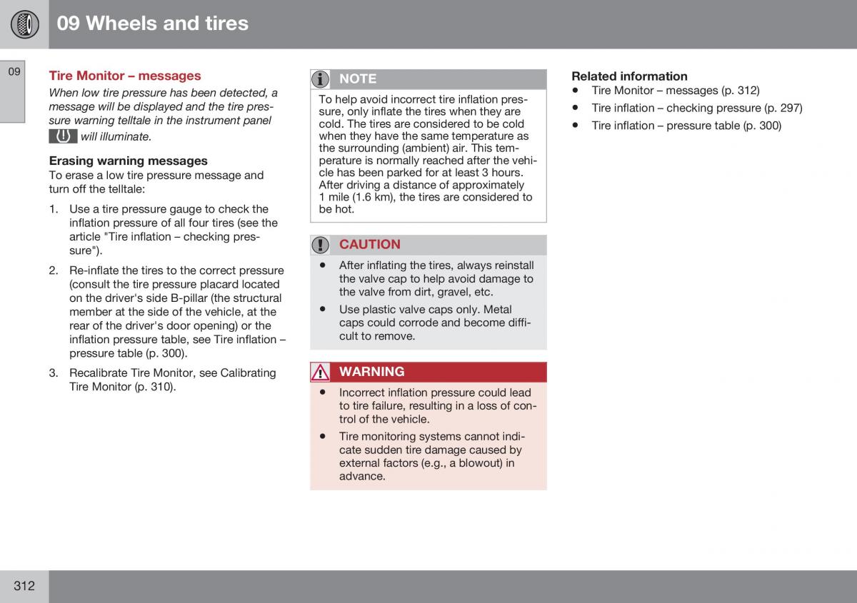 Volvo XC70 Cross Country II 2 owners manual / page 314