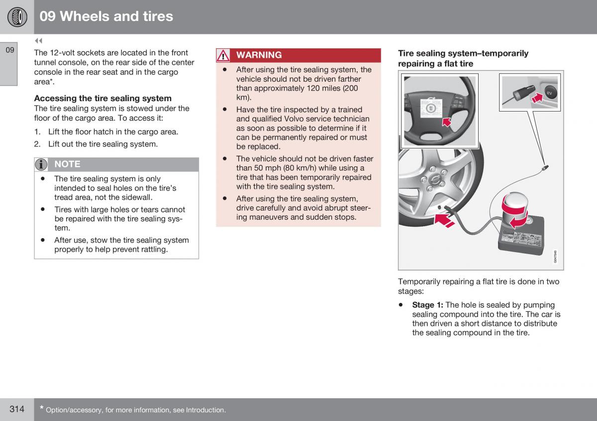 Volvo XC70 Cross Country II 2 owners manual / page 316