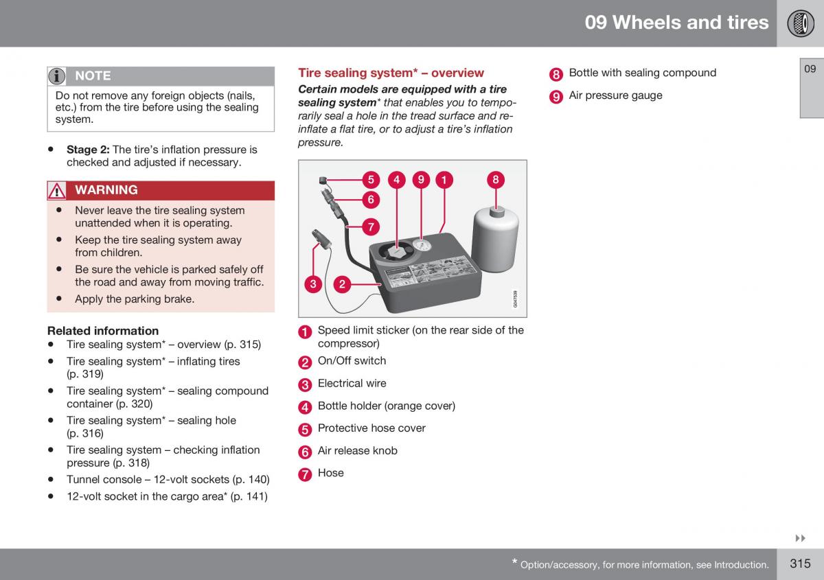 Volvo XC70 Cross Country II 2 owners manual / page 317