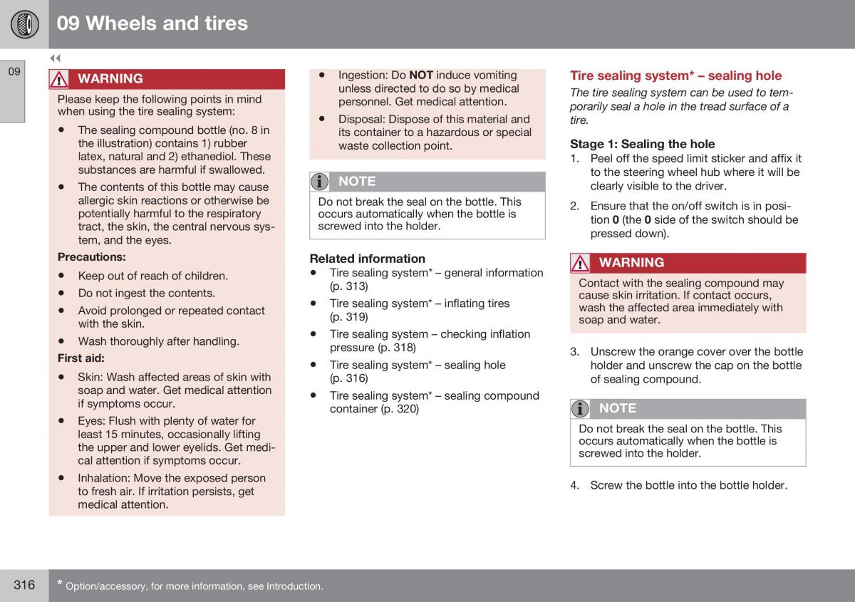 Volvo XC70 Cross Country II 2 owners manual / page 318