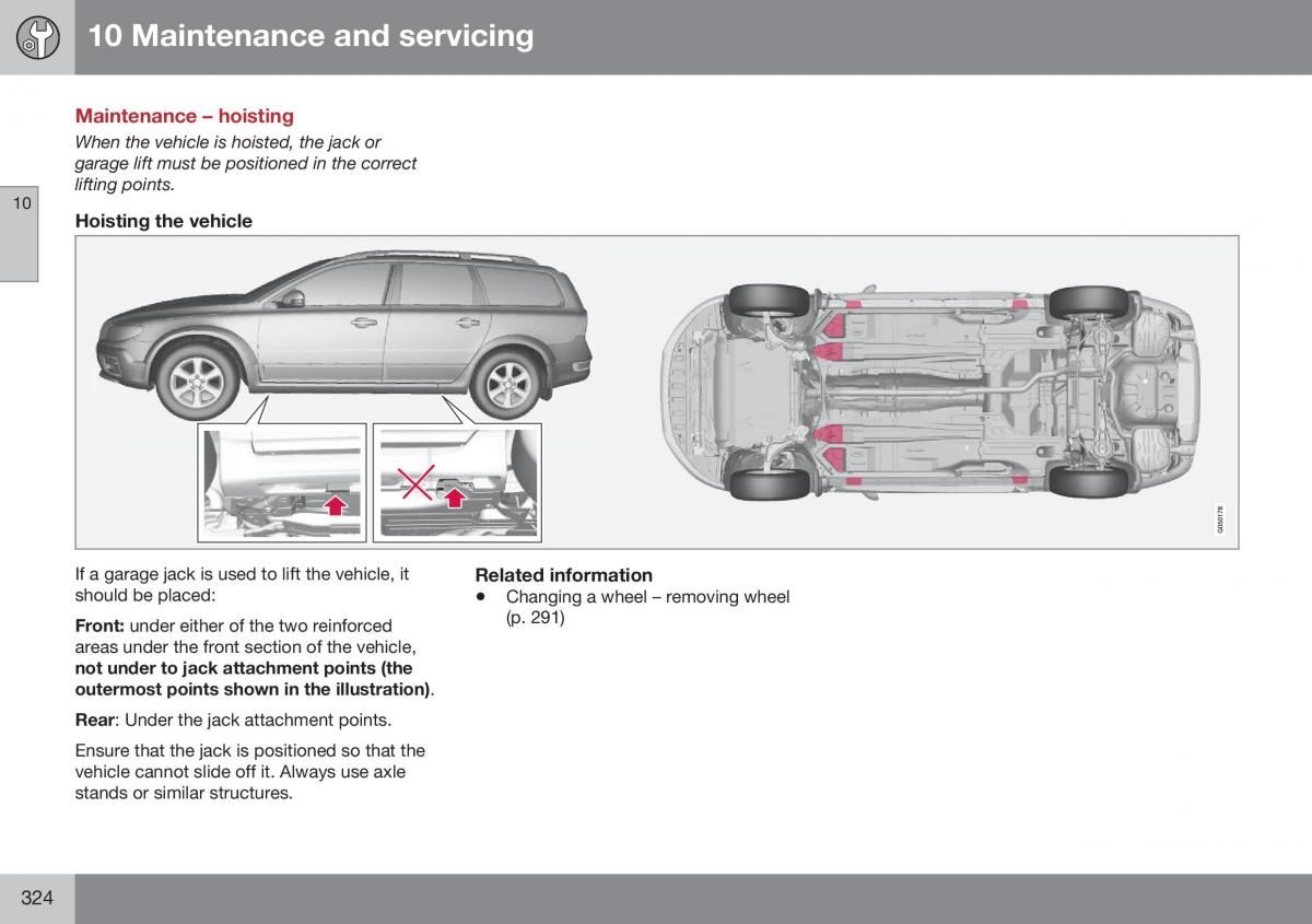 Volvo XC70 Cross Country II 2 owners manual / page 326