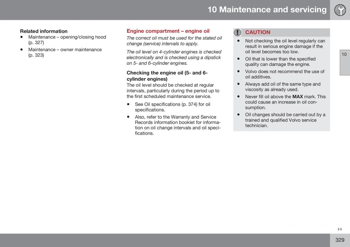 Volvo XC70 Cross Country II 2 owners manual / page 331