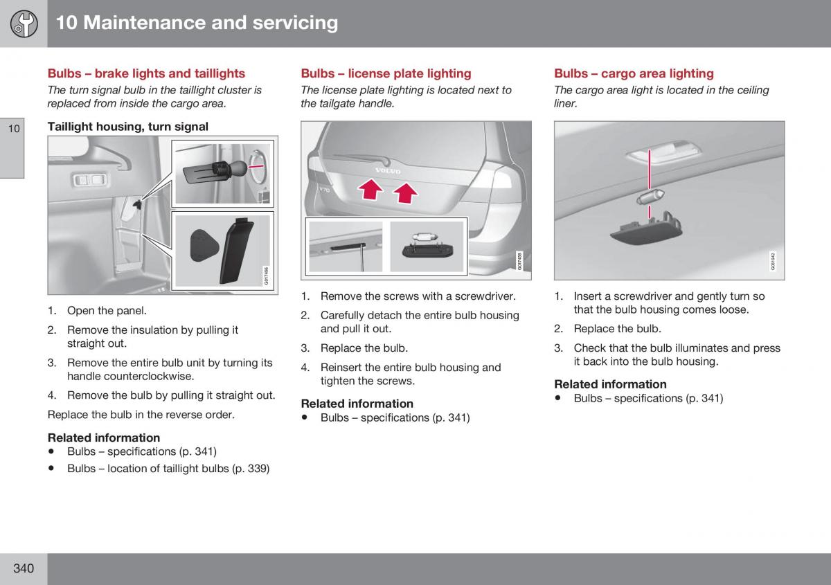 Volvo XC70 Cross Country II 2 owners manual / page 342