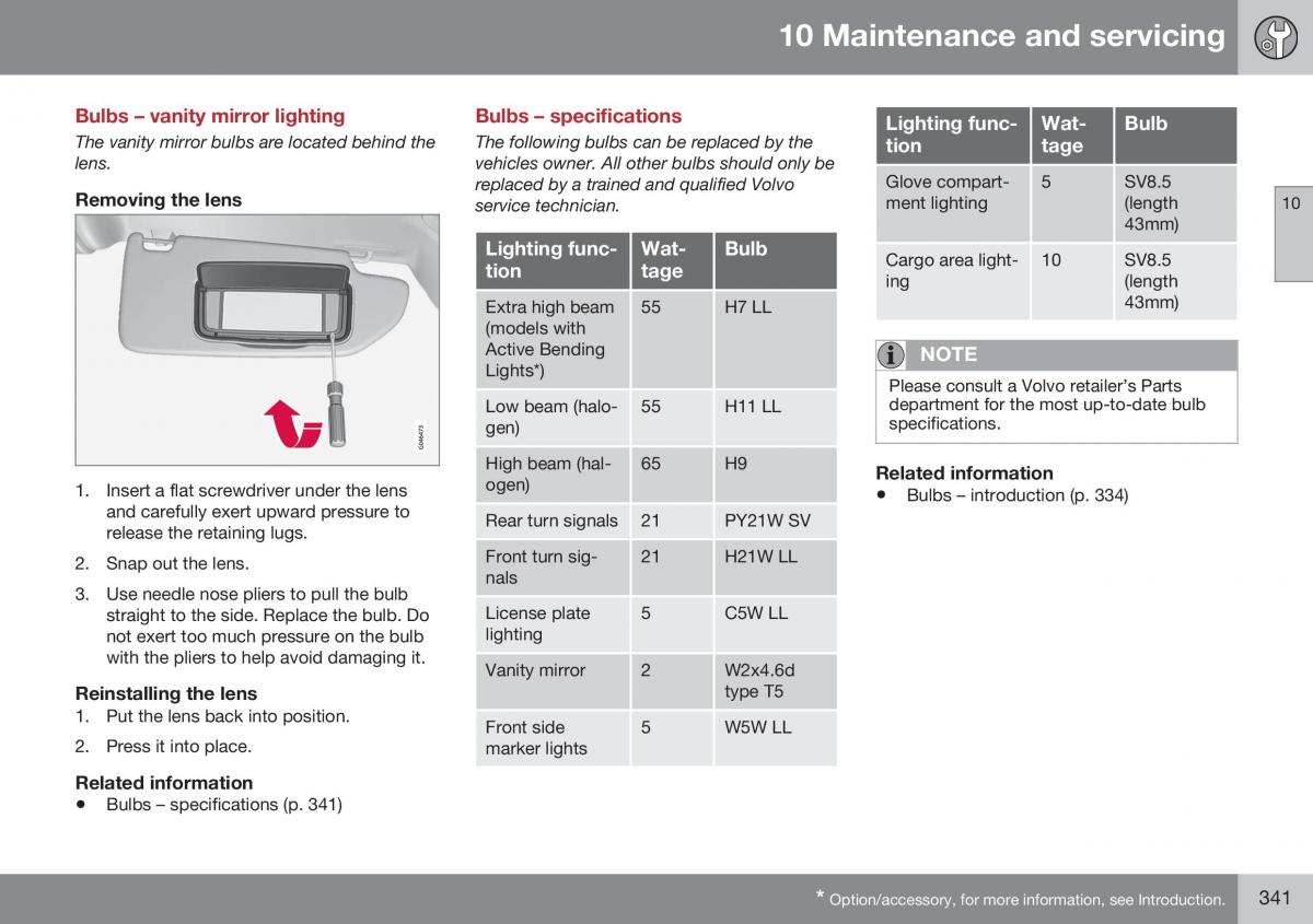 Volvo XC70 Cross Country II 2 owners manual / page 343