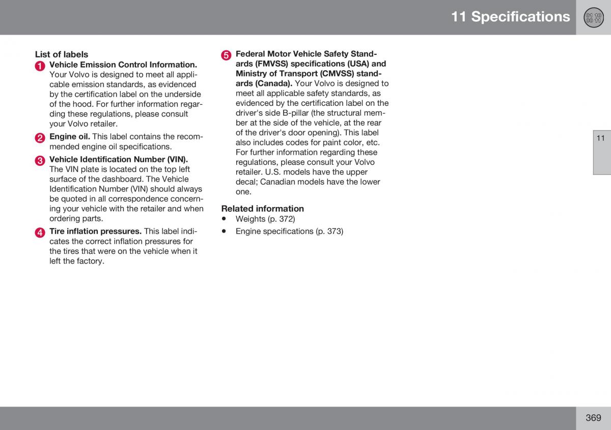 Volvo XC70 Cross Country II 2 owners manual / page 371