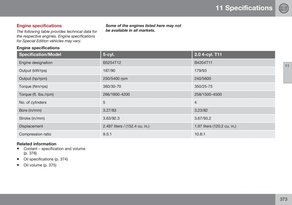 Volvo XC70 Cross Country II 2 owners manual / page 375