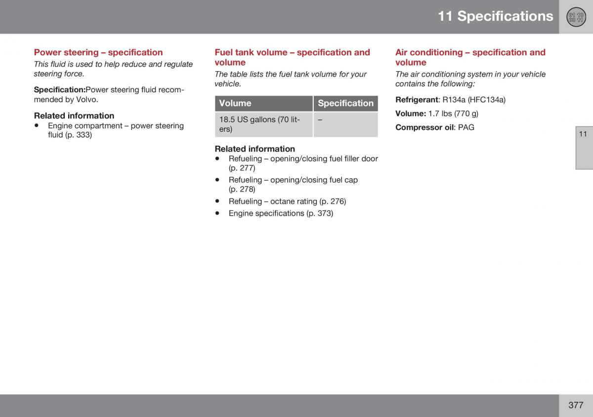 Volvo XC70 Cross Country II 2 owners manual / page 379