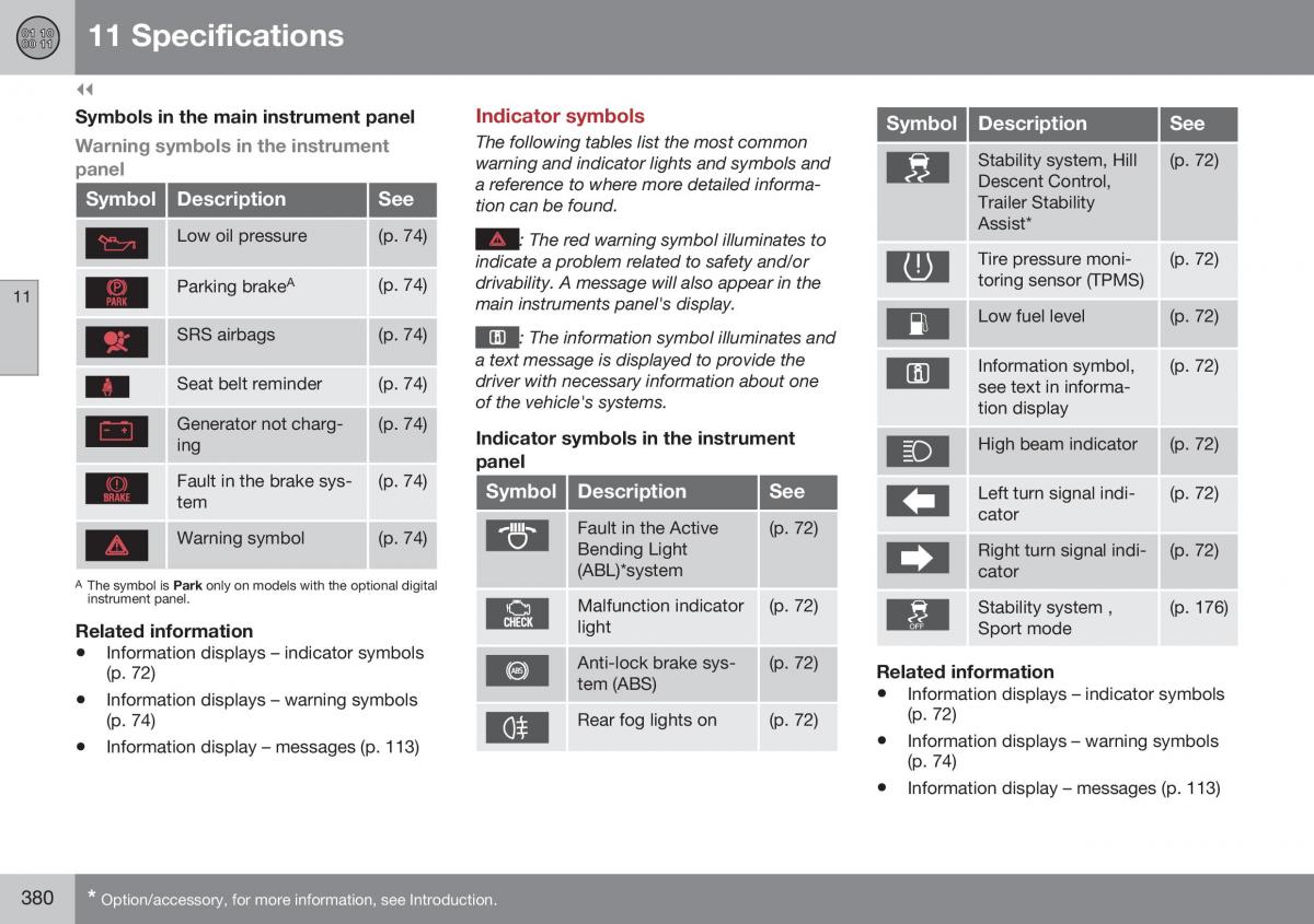 Volvo XC70 Cross Country II 2 owners manual / page 382