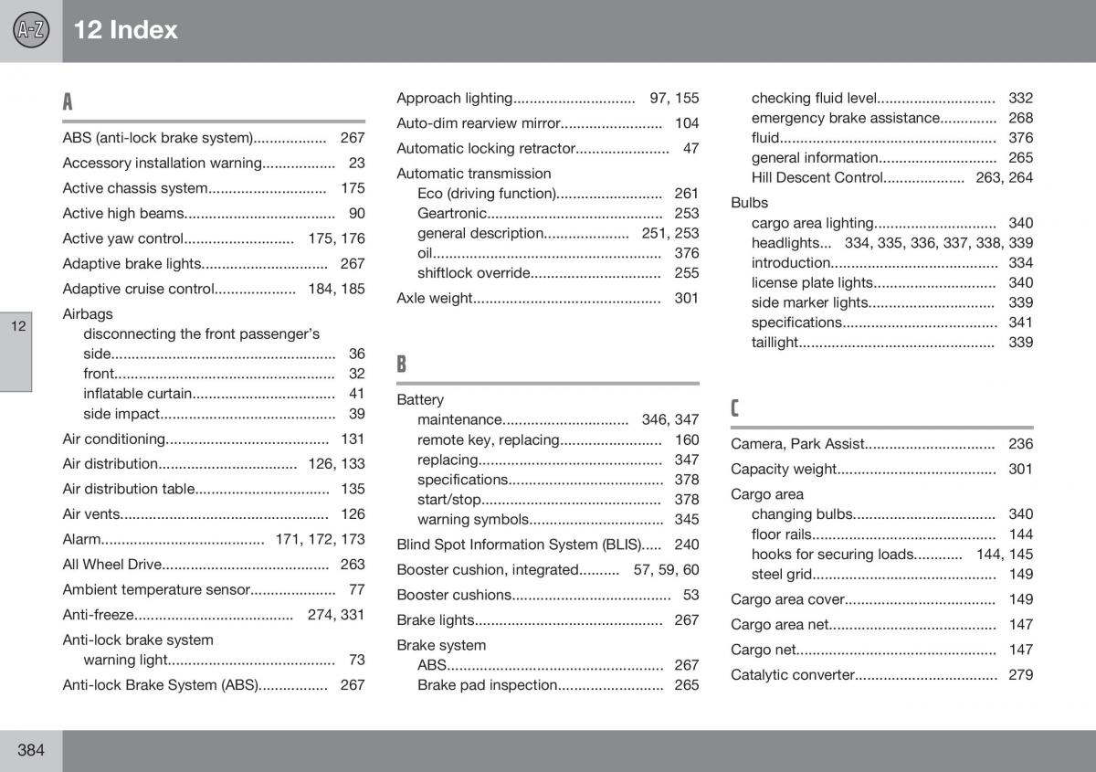 Volvo XC70 Cross Country II 2 owners manual / page 386