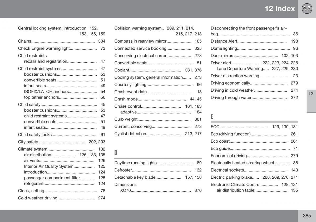 Volvo XC70 Cross Country II 2 owners manual / page 387