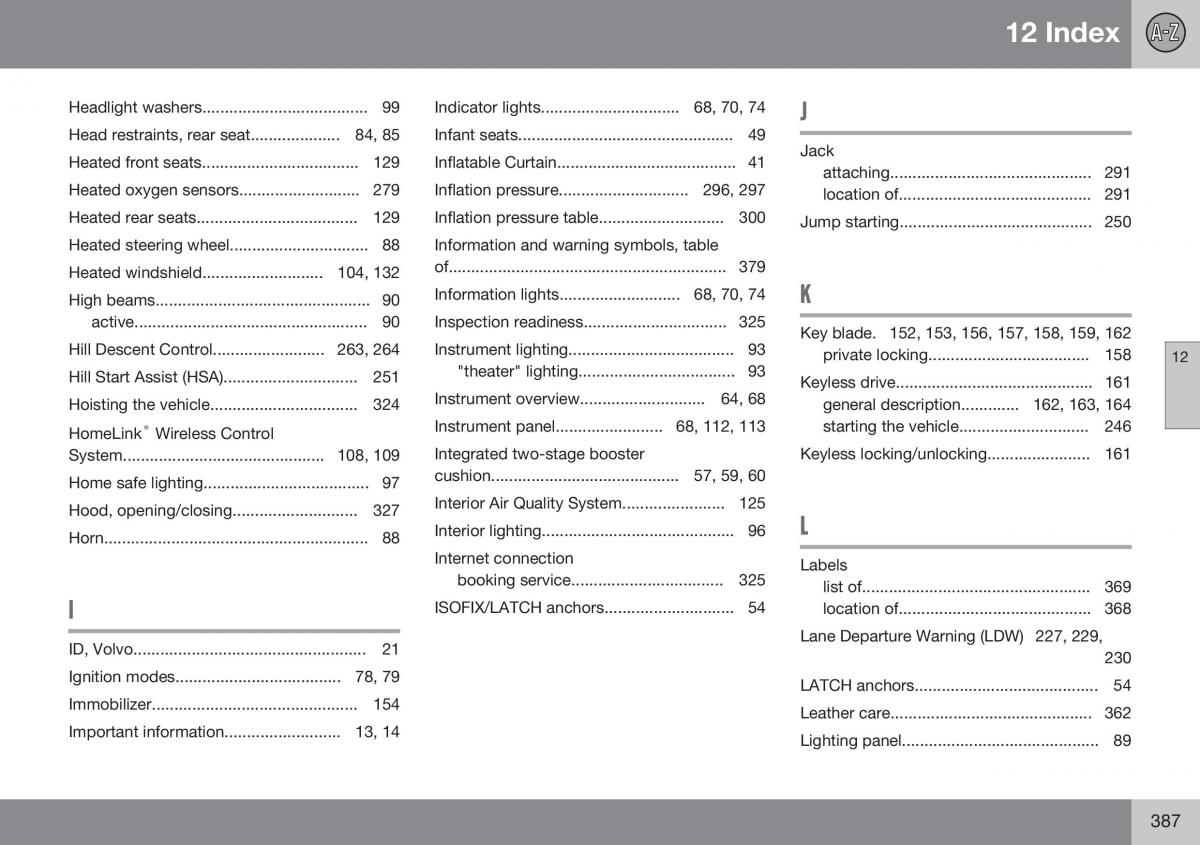 Volvo XC70 Cross Country II 2 owners manual / page 389