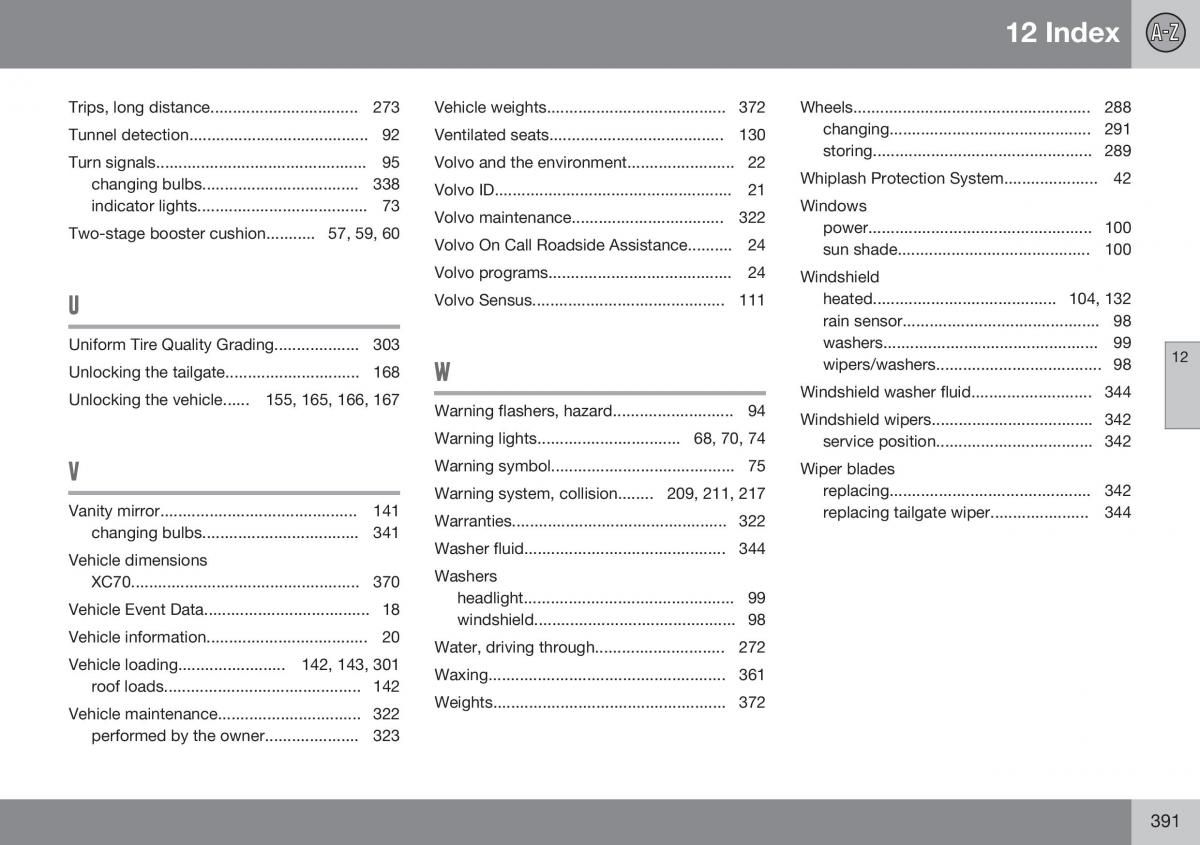 Volvo XC70 Cross Country II 2 owners manual / page 393