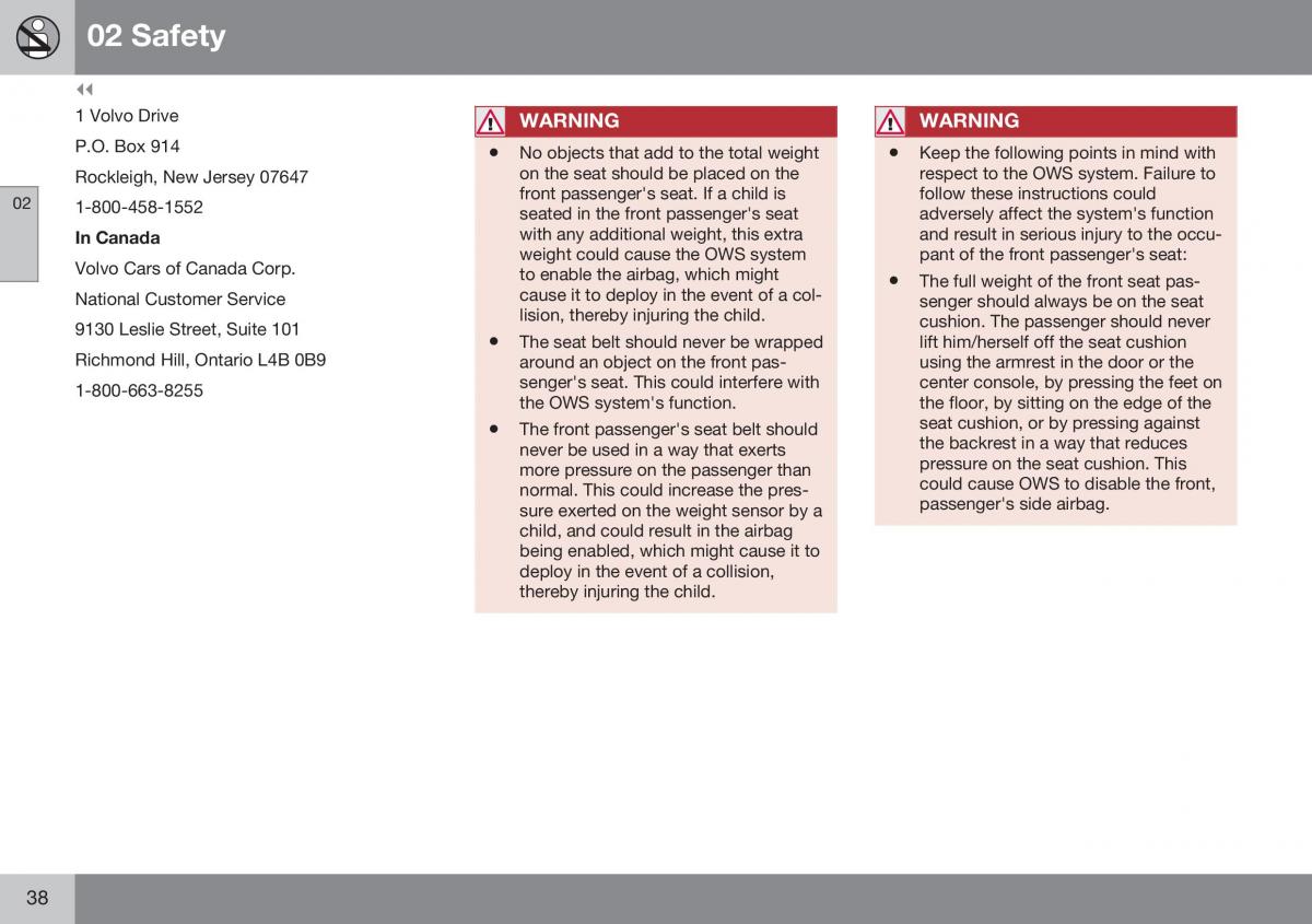 Volvo XC70 Cross Country II 2 owners manual / page 40