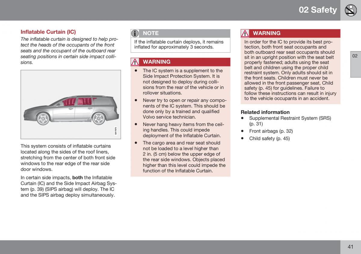 Volvo XC70 Cross Country II 2 owners manual / page 43