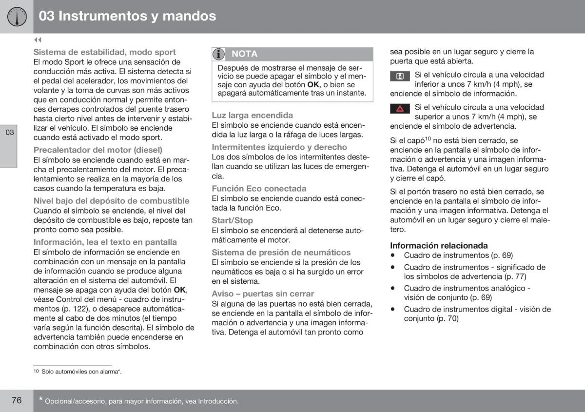 Volvo XC70 Cross Country II 2 manual del propietario / page 78